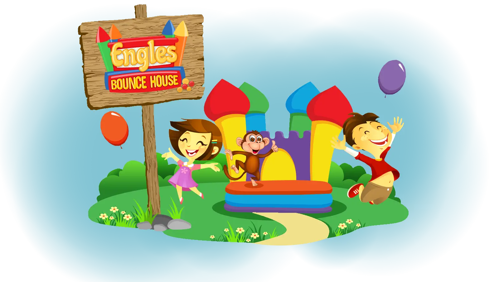 Children Playing in Bounce House