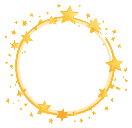Golden Star Circle Decoration