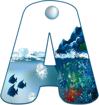 Ocean Themed Letter A