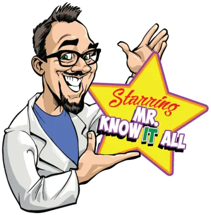 Mr. Know It All Cartoon Character