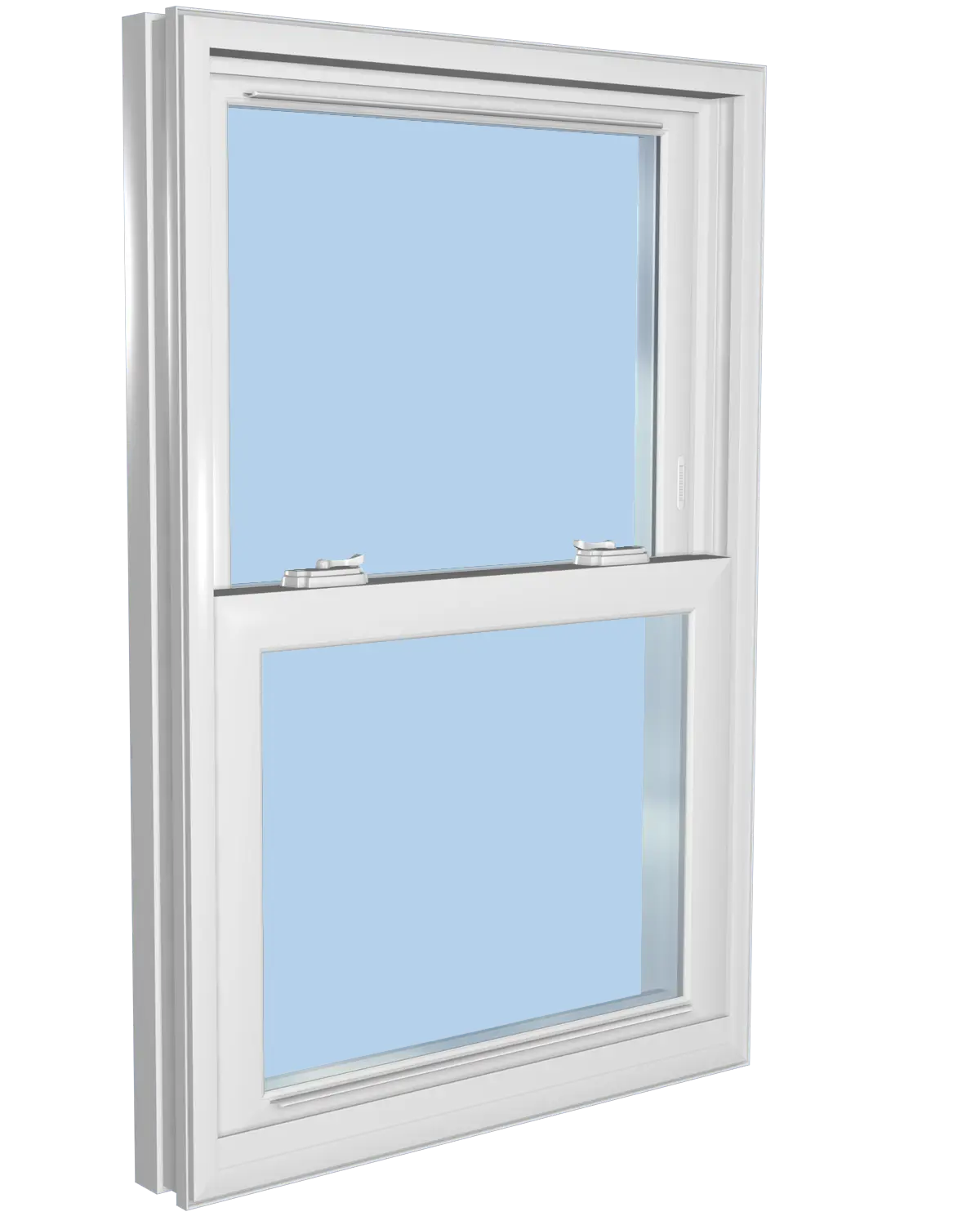 Clear Glass Window with White Frame