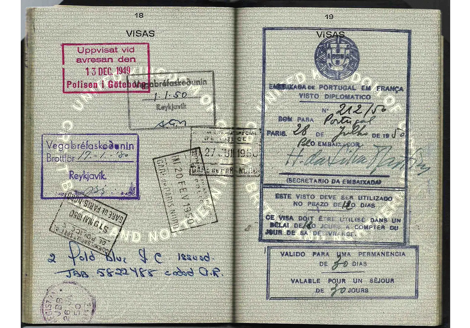 Passport Pages with Multiple Visa Stamps
