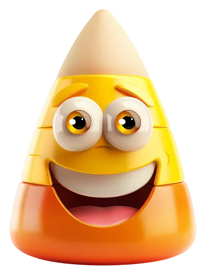 Smiling Candy Corn Cartoon Character