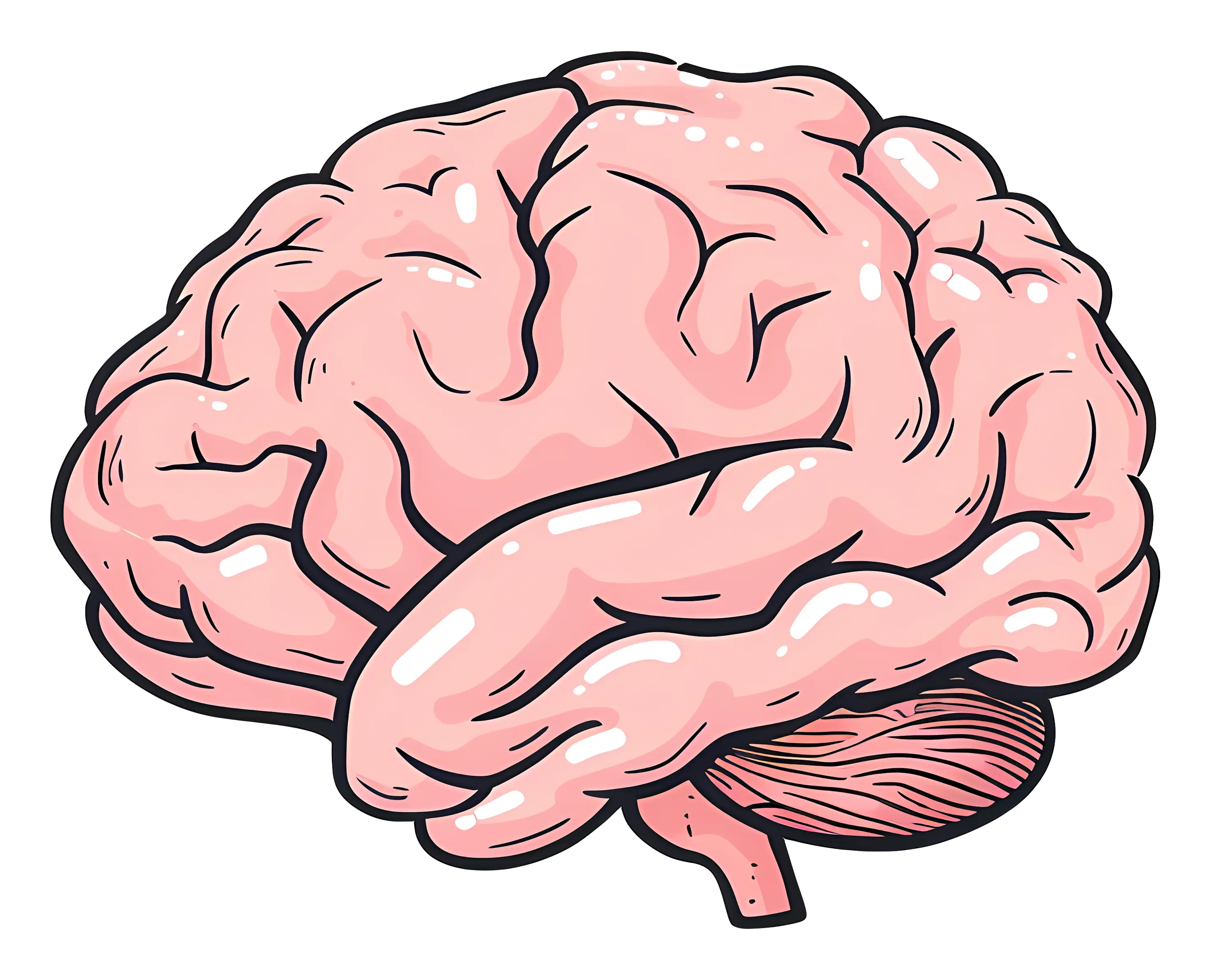 Brain Cartoon Illustration for Education Concept
