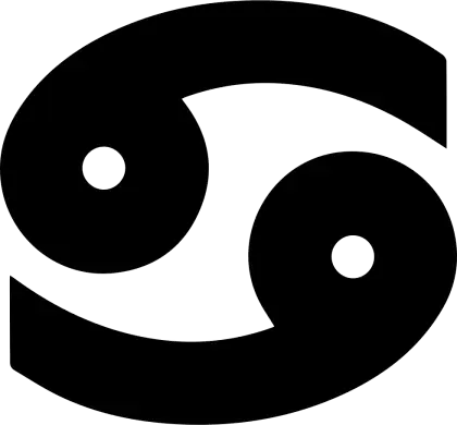 Cancer Zodiac Symbol in Bold Black Design