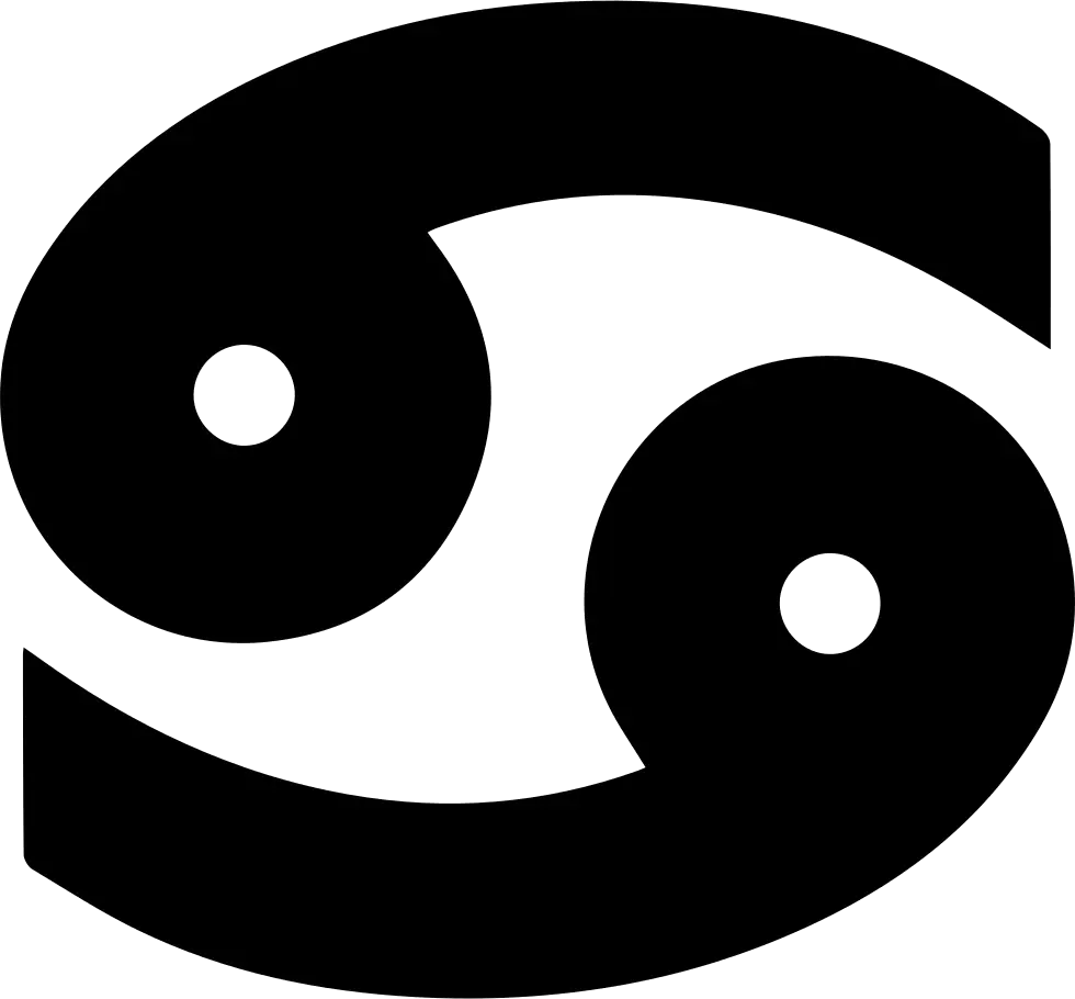 Cancer Zodiac Symbol in Bold Black Design