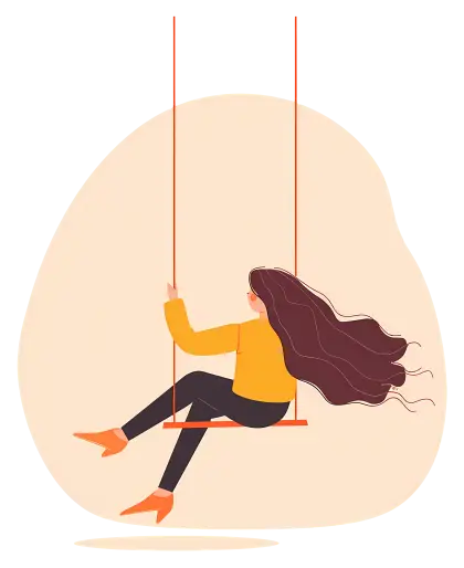 Girl Relaxing on a Swing