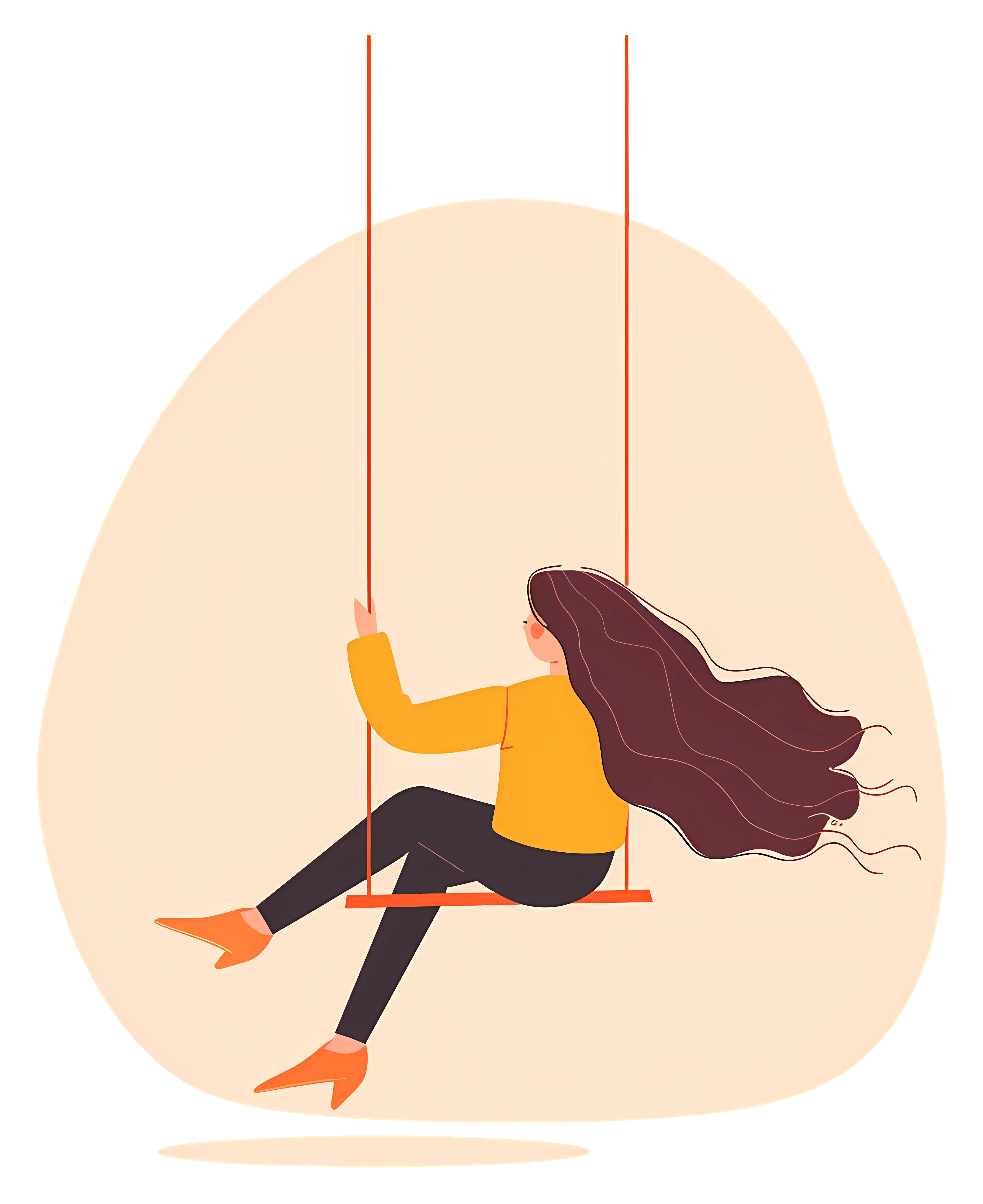 Girl Relaxing on a Swing