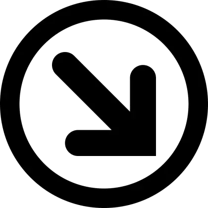 Down Left Arrow in Circle
