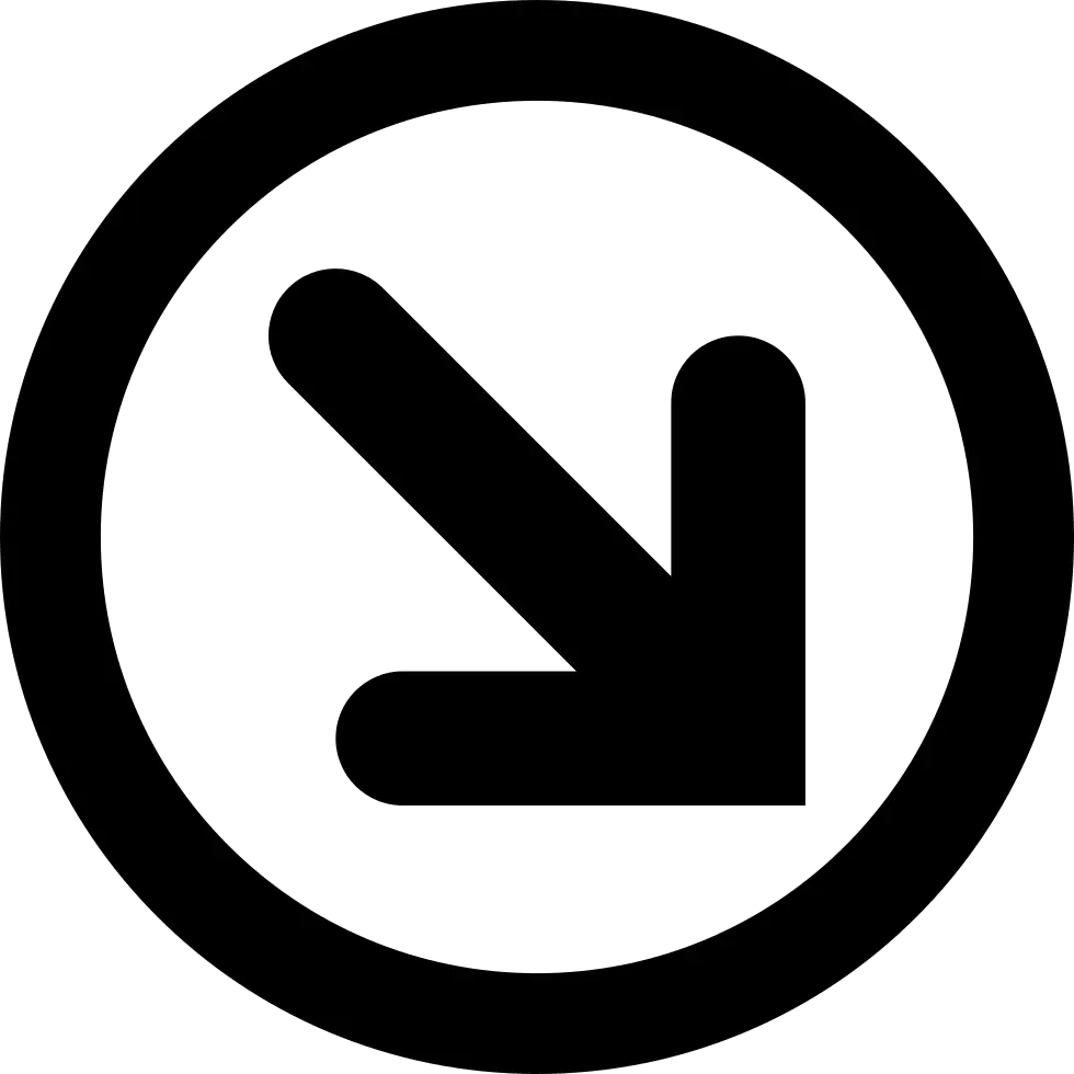 Down Left Arrow in Circle