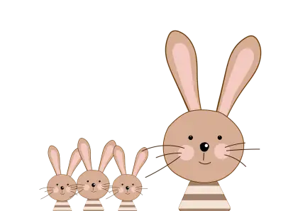 Cute Bunny Family Illustration