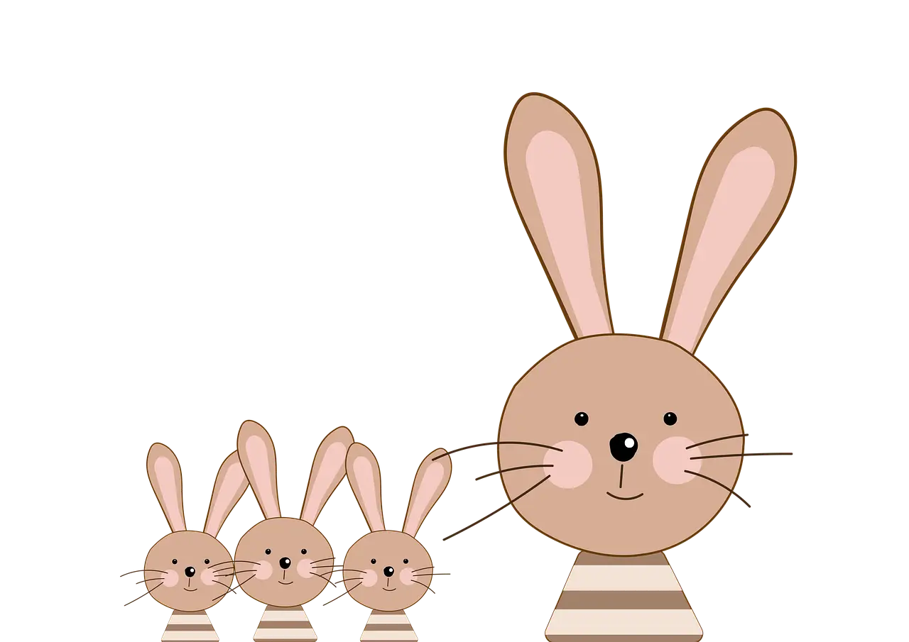 Cute Bunny Family Illustration