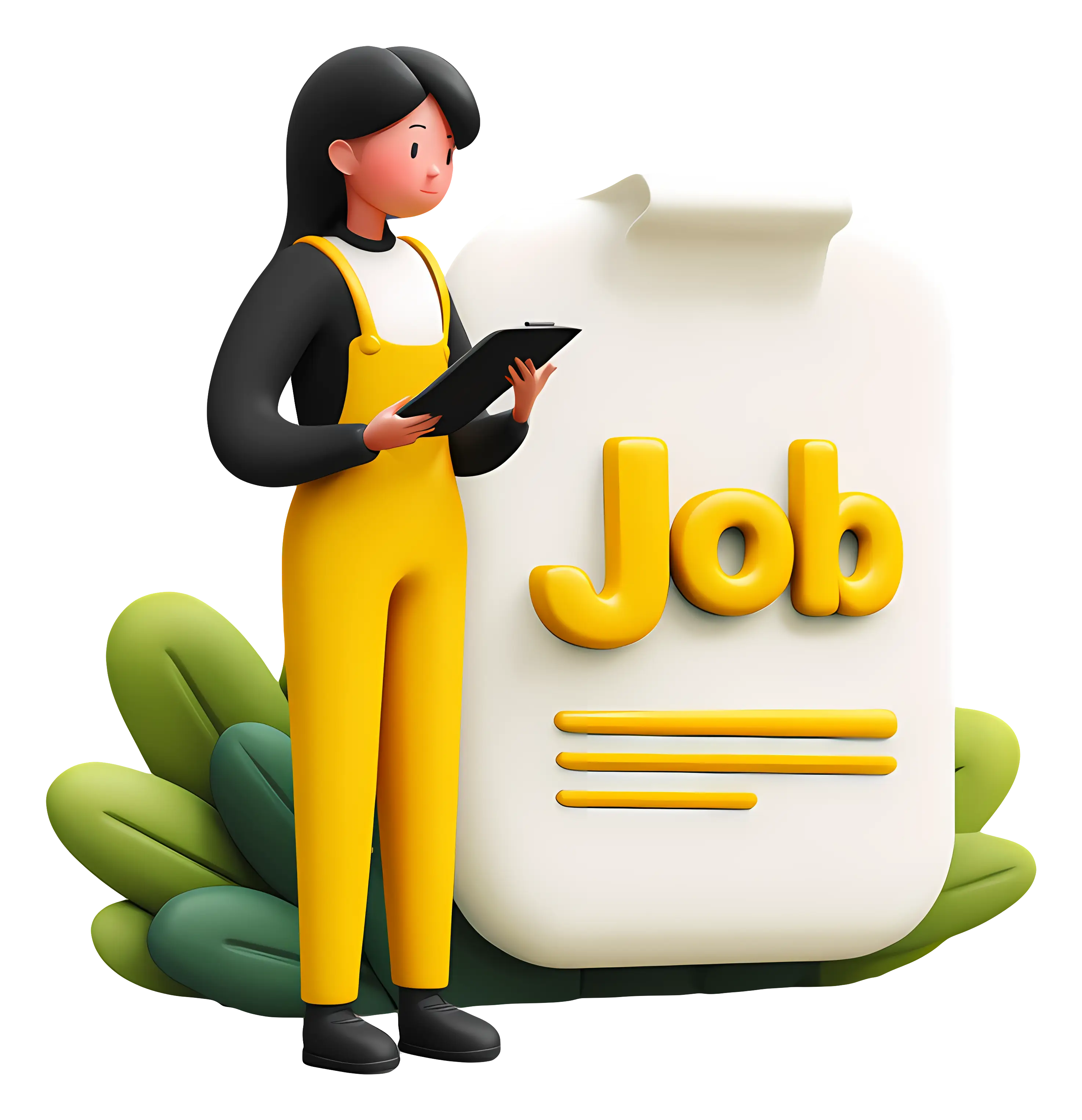 Job Poster with Woman in Yellow Overalls