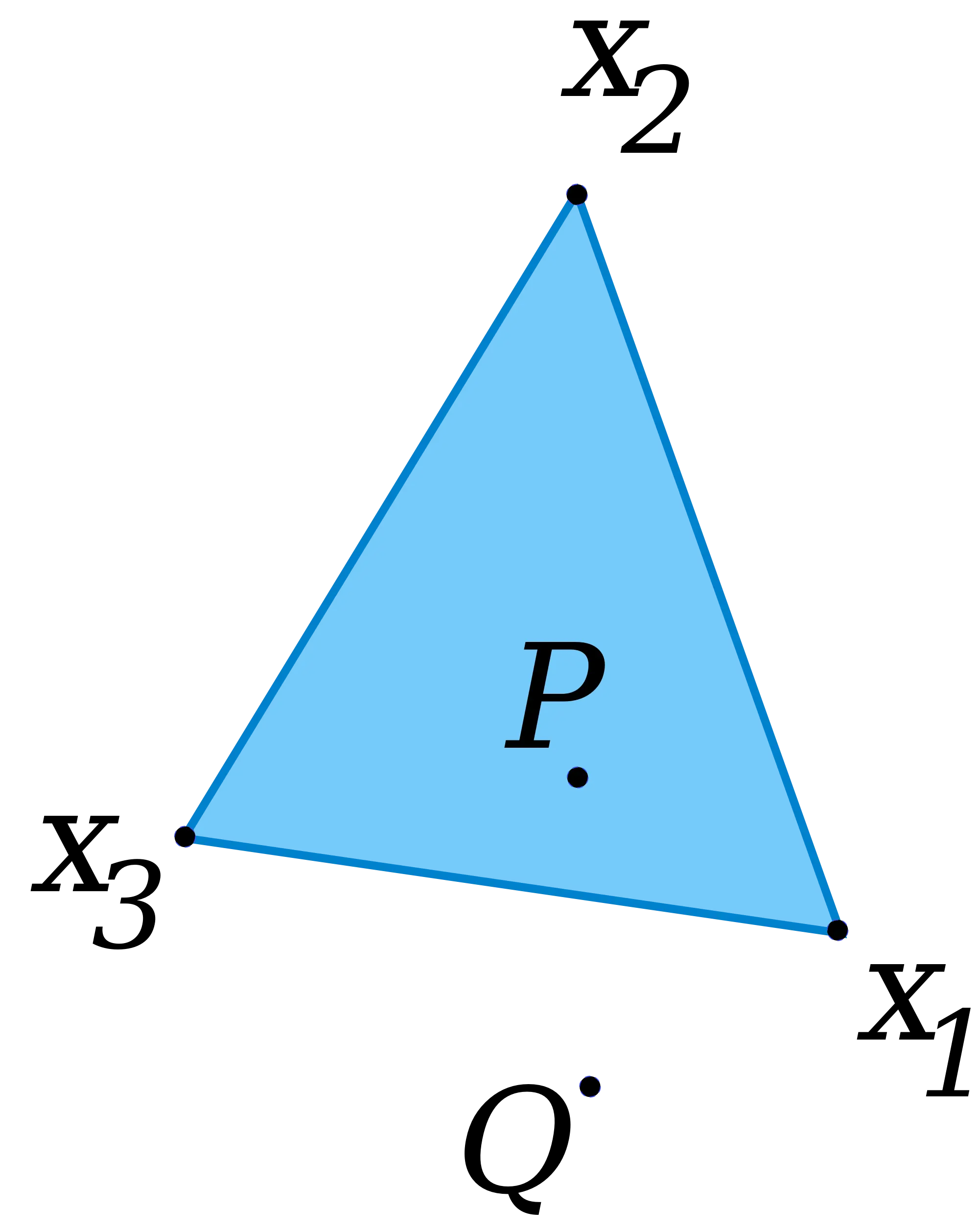 Triangle Diagram with Labeled Points
