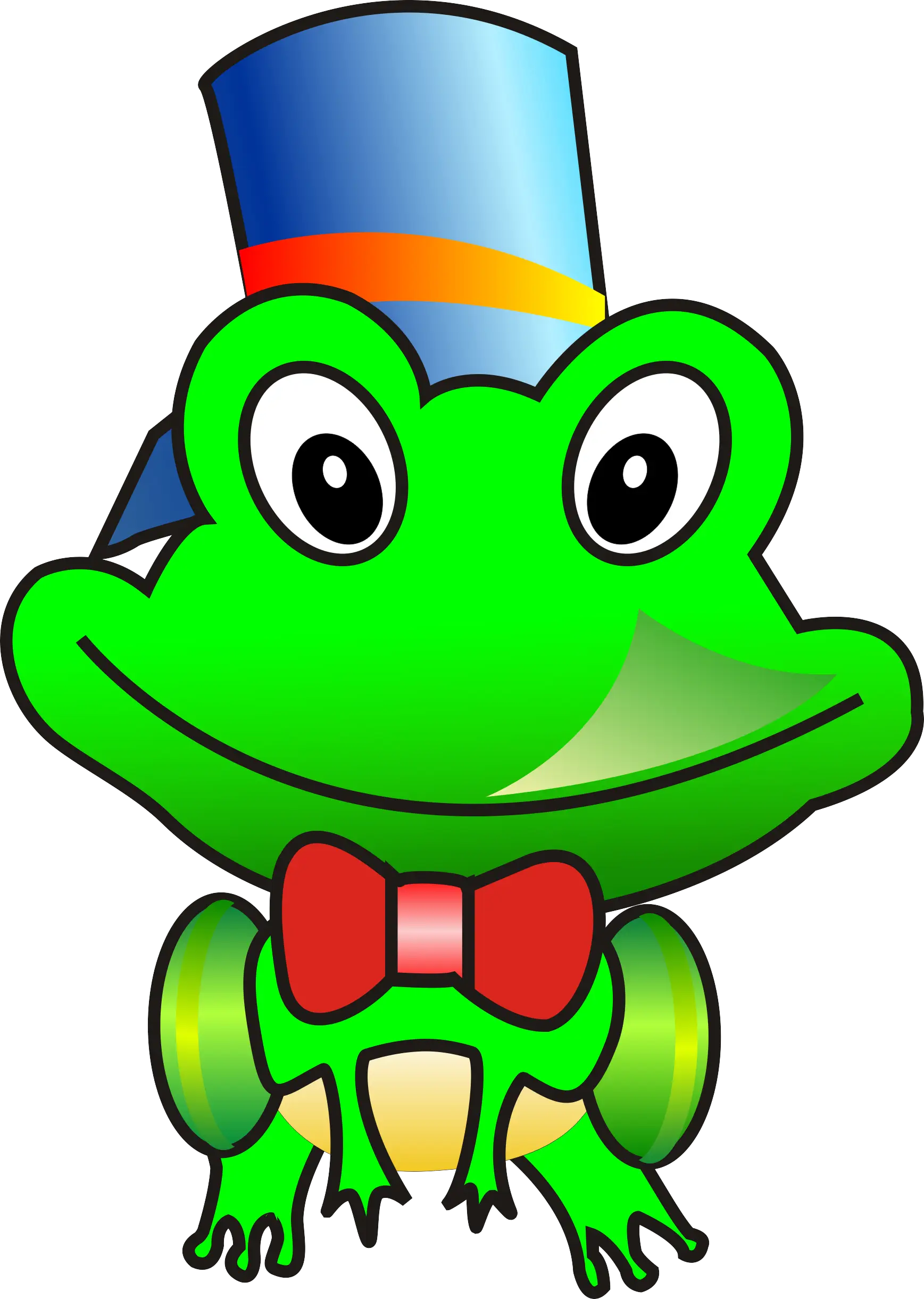 Cartoon Green Frog with Hat