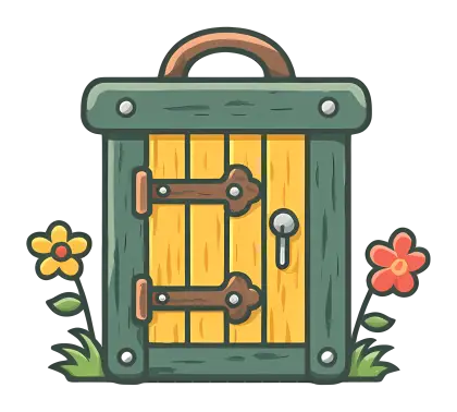 Wooden Door with Flowers
