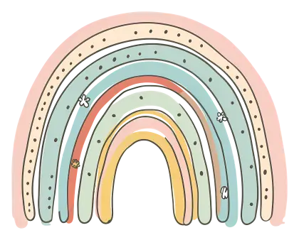 Cute Pastel Rainbow Illustration