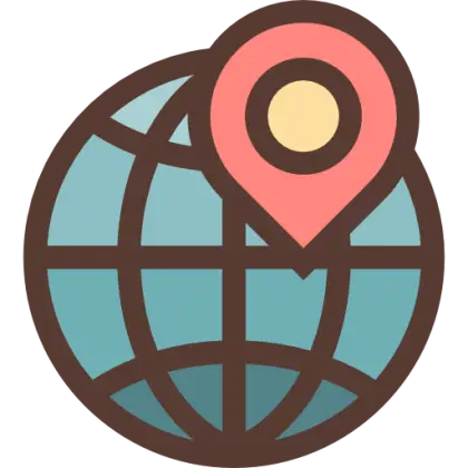 World Globe Pin Icon Illustration