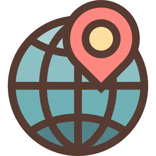 World Globe Pin Icon Illustration