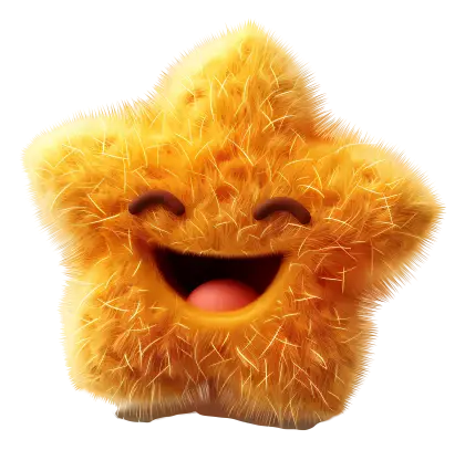 Cute Furry Smiling Star