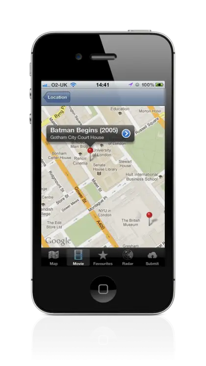 Smartphone Displaying Map Navigation App