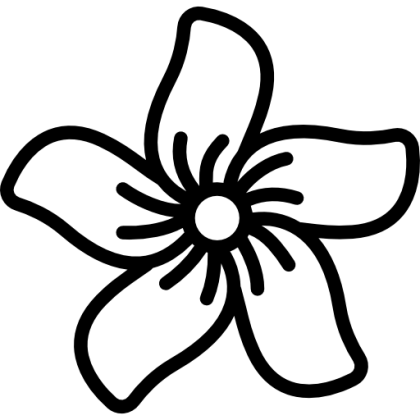 Flower Outline with Five Petals