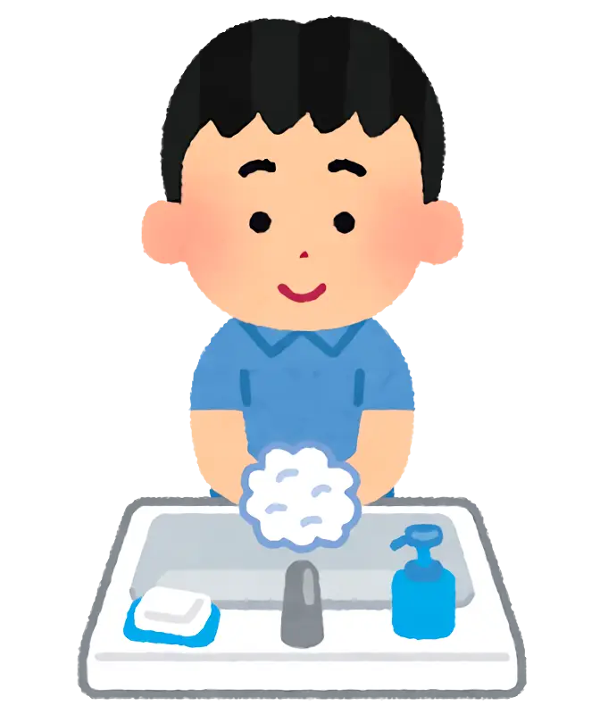 Boy Washing Hands Illustration