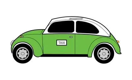 Green Taxi Car Illustration