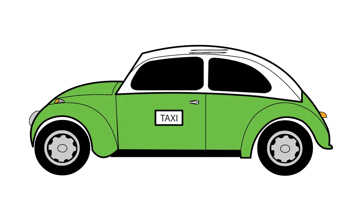 Green Taxi Car Illustration