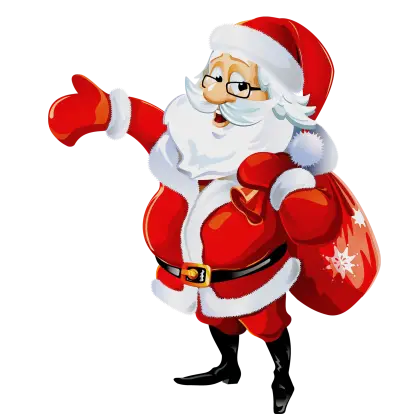 Santa Claus with Bag of Gifts Illustration