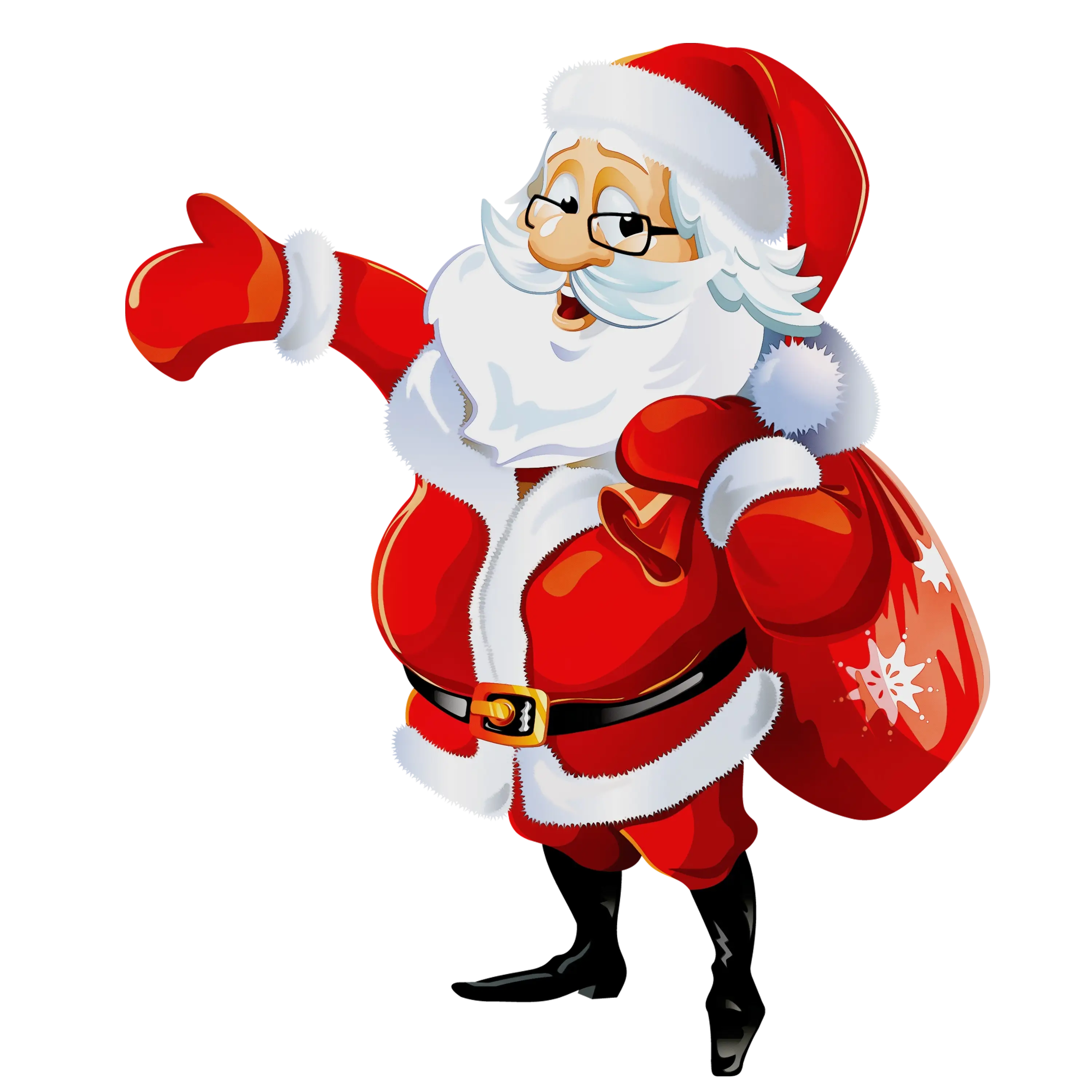 Santa Claus with Bag of Gifts Illustration