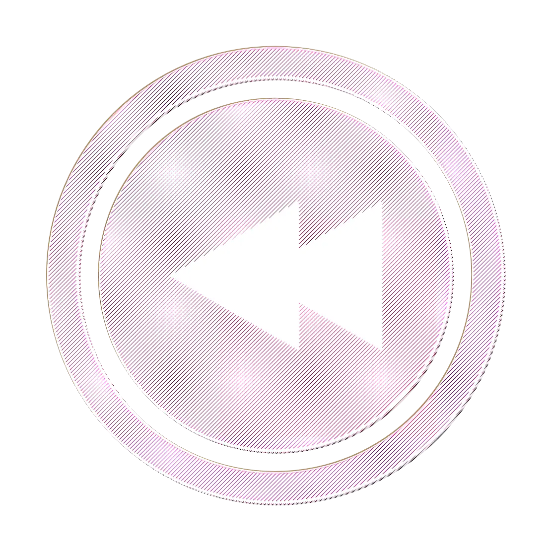 Transparent Rewind Icon with Backward Arrow