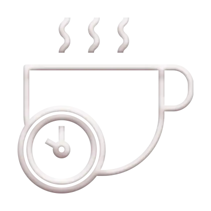 Steaming Coffee Cup with Timer Icon Design