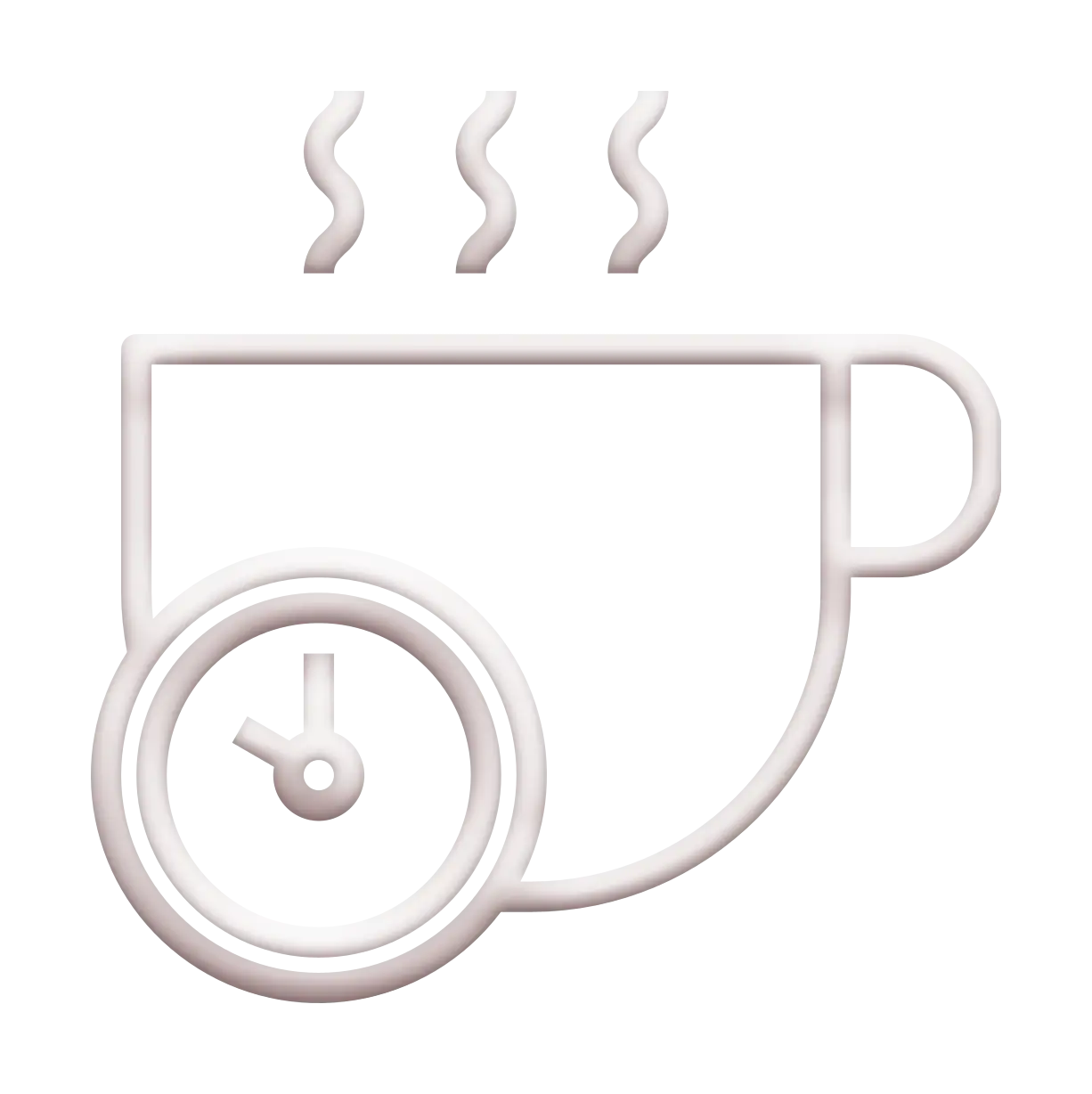 Steaming Coffee Cup with Timer Icon Design