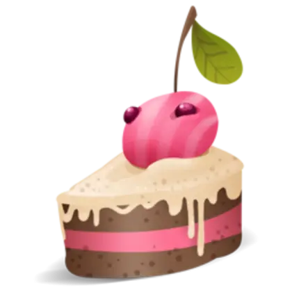 Delicious Cake Slice with Cherry