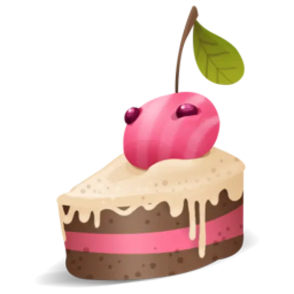 Delicious Cake Slice with Cherry