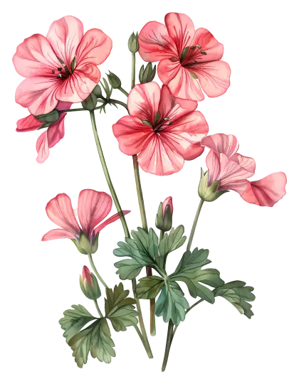 Beautiful Pink Flowers Illustration