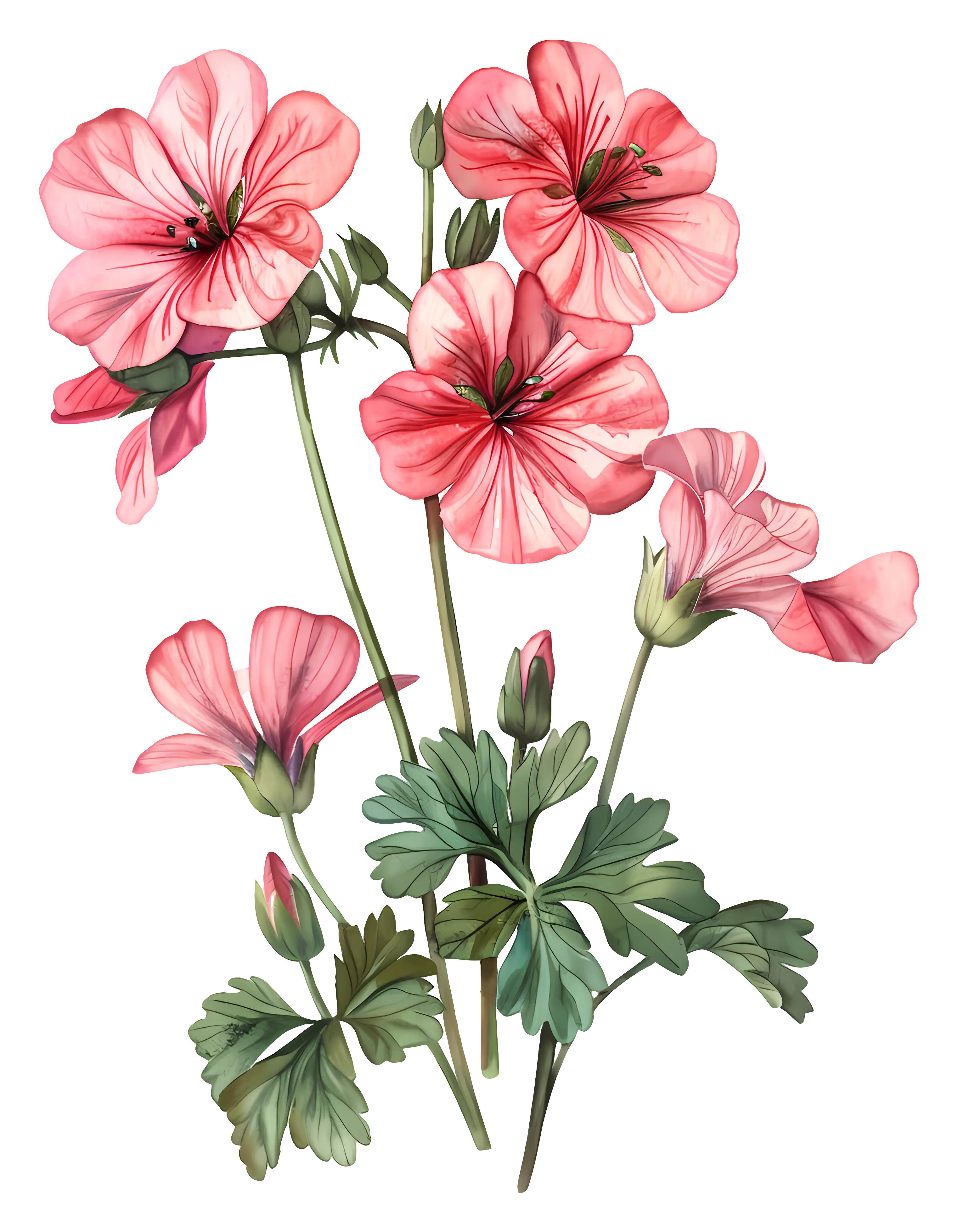 Beautiful Pink Flowers Illustration