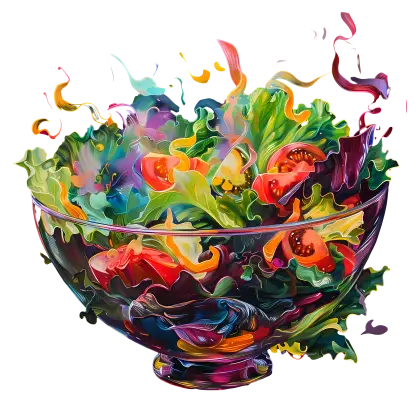 Abstract Colorful Salad in Bowl