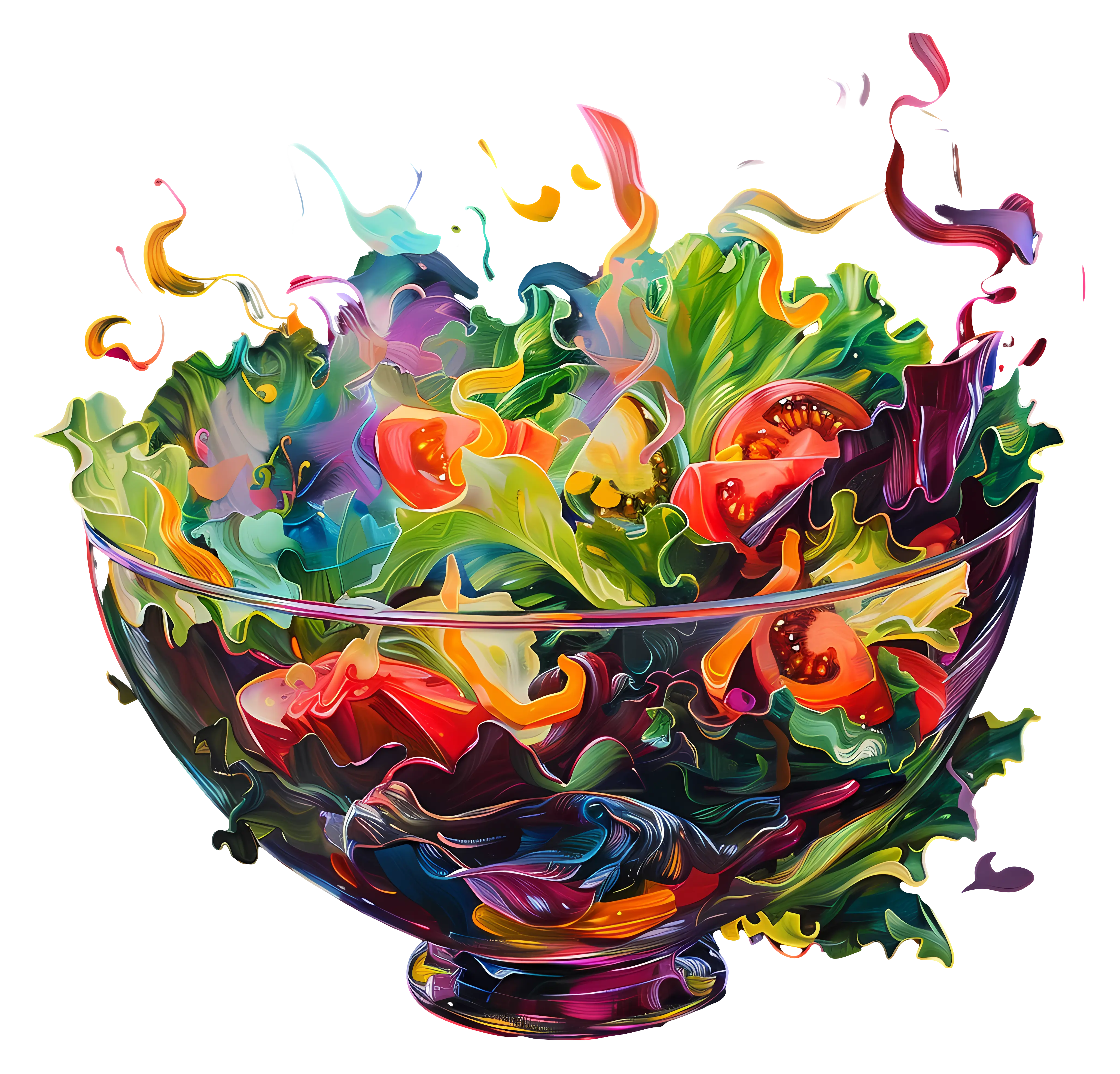 Abstract Colorful Salad in Bowl