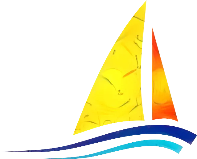 Sailboat with Yellow and Orange Sails