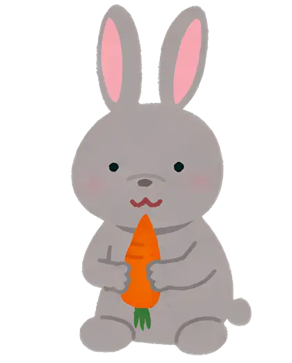 Cute Rabbit Holding Carrot