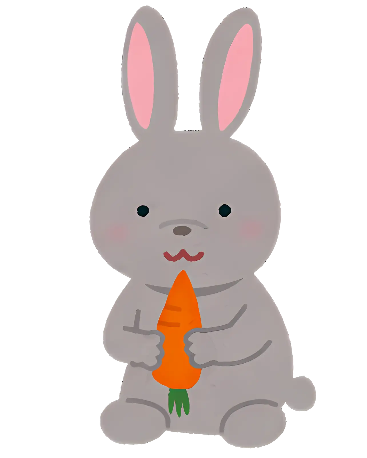 Cute Rabbit Holding Carrot