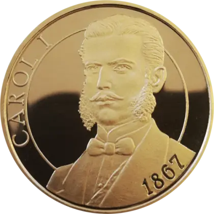 Historical Golden Coin Design with Caroli I