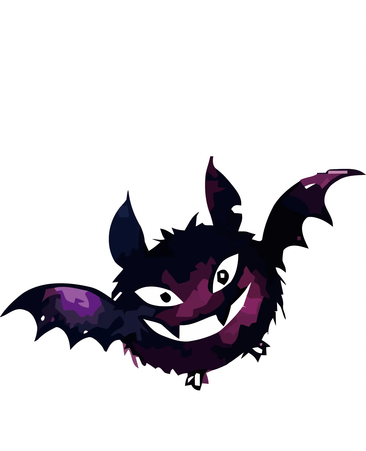 Cartoon Bat with Purple Wings