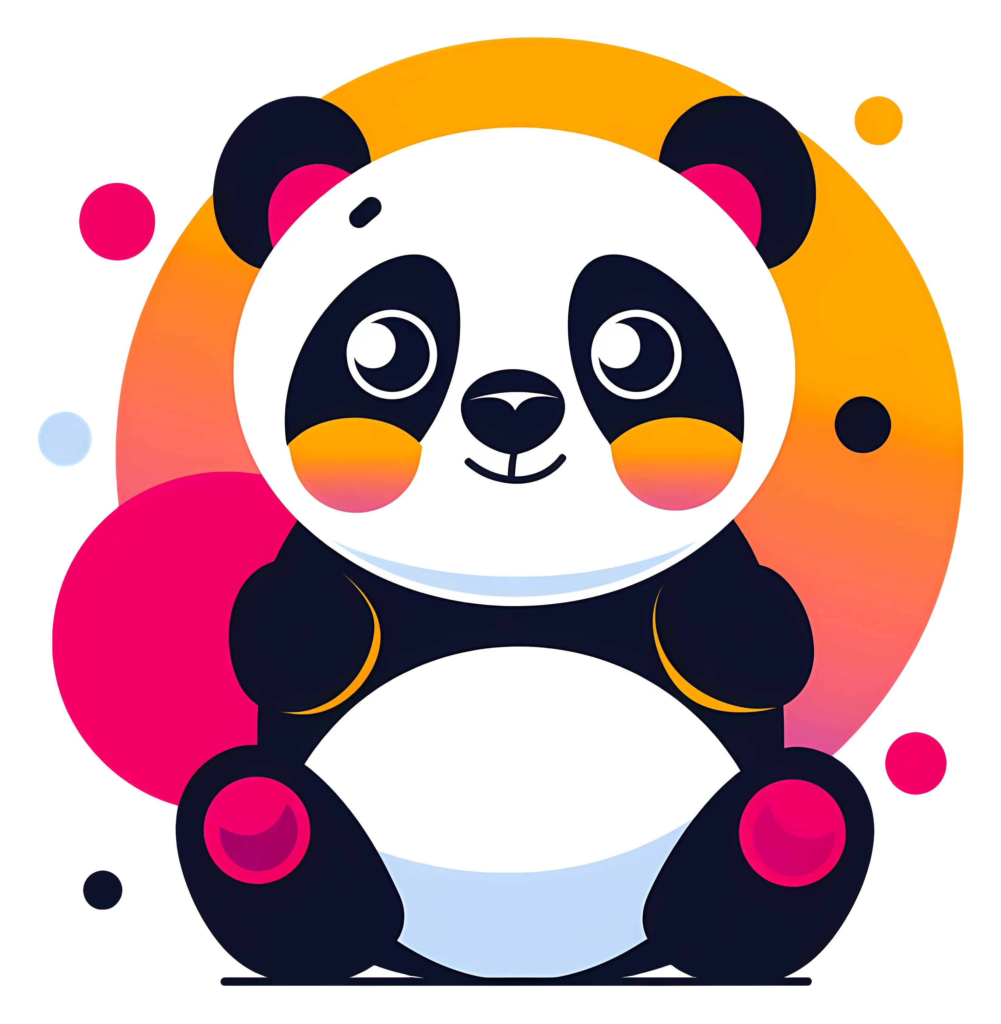 Cute Cartoon Panda with Colorful Background