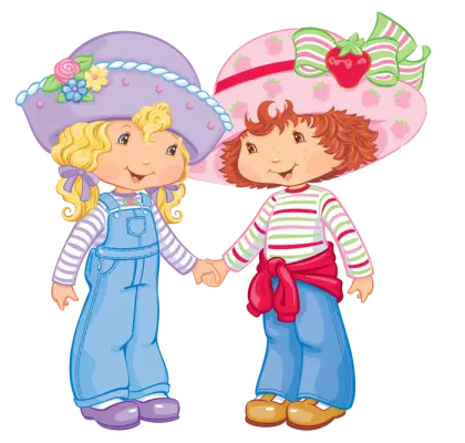 Two Cartoon Characters Holding Hands
