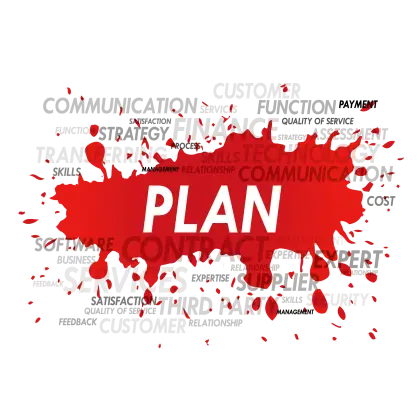 Red Strategy Plan Concept