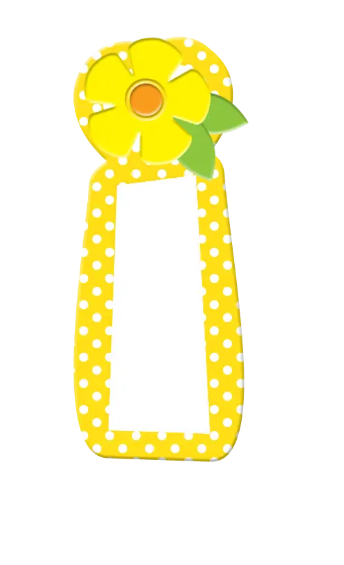 Yellow Flower Frame with Polka Dots