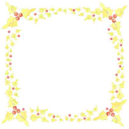 Yellow Holly Frame Illustration